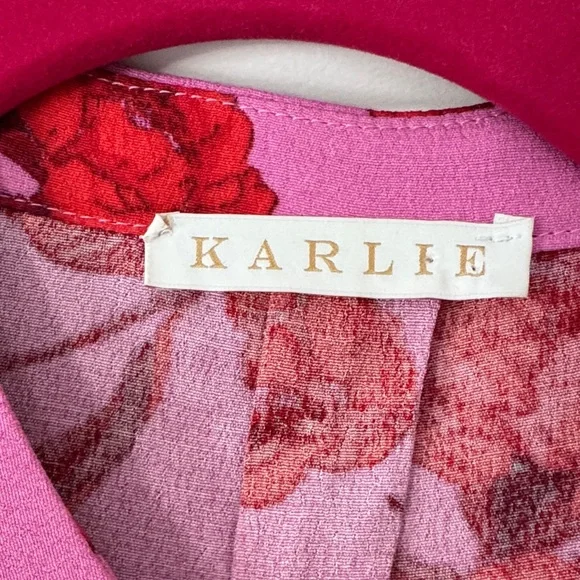 Karlie Red and Pink Long Sleeve Dress - Picture 2 of 4